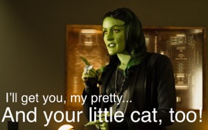 Osyraa from Star Trek: Discovery says ”I'll get you, my pretty... and your little cat, too!”